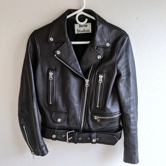Acne Studios Jackets & Blazers - Acne Mock Black Leather Biker Jacket